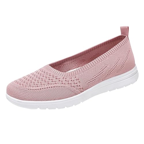 Vectry Weiche orthopädische Damenschuhe, atmungsaktiv, gewebt, zum Gehen, Slip-on-Schaumstoffschuhe, Freizeitschuhe Schuhe Damen Winter Boots (Pink, 36) von Vectry