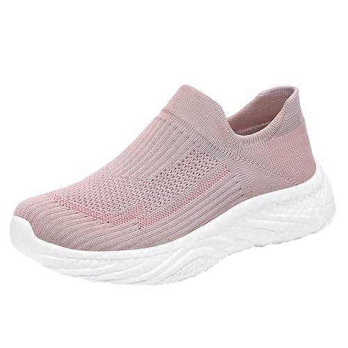 Vectry Weiche orthopädische Schuhe für Damen, atmungsaktiv, gewebt, zum Gehen, Slip-On-Schaumstoffschuhe, Fußgewölbeunterstützung, Hände, Slip-In-Sneaker Damen Schuhe 36 (Pink, 36) von Vectry