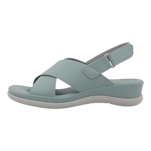 Vectry Wolkenschuhe Damen Meine Bestellungen Slingback Pumps Damen Flach Clogs & Pantoletten FüR Damen Damen Casual Schnalle Flache RöMische Schuhe Sommermode Damen Sandalen Schuhe Damen (Blue, 40) von Vectry