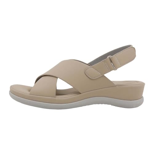 Vectry Wolkenschuhe Damen Meine Bestellungen Slingback Pumps Damen Flach Clogs & Pantoletten FüR Damen Damen Casual Schnalle Flache RöMische Schuhe Sommermode Damen Sandalen Schuhe Damen (Khaki, 39) von Vectry