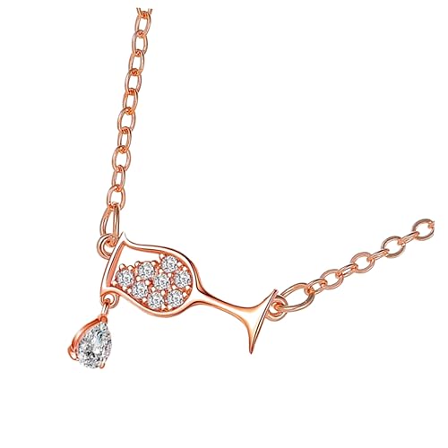 Veemoon 1 Stück Becher Halskette Anhänger Farbe Trendy Halsschmuck für Frauen Schlüsselbeinkette Zirkonkette Halsdekor Frau Halskette Kupfer Roségold Veemoon 1 Stück Becher Halskette Anhänger Farbe Trendy Halsschmuck für Frauen Schlüsselbeinkette Zirkonkette Halsdekor Frau Halskette Kupfer Roségold von Veemoon
