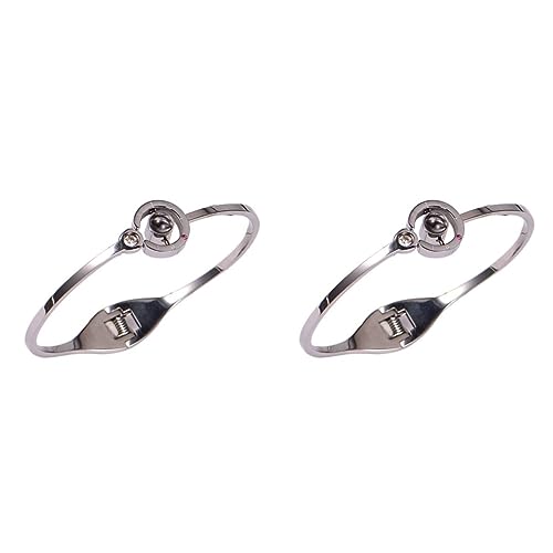 Armband aus Sterlingsilber, Armband aus 925er-Silber, 2 Stück, 100 Damenarmbänder, Damenarmbänder, trendige Armbänder for Damen, Armband for Damen, Metallarmband aus Titan ( Color : Silverx2pcs_Medium von VekkEr