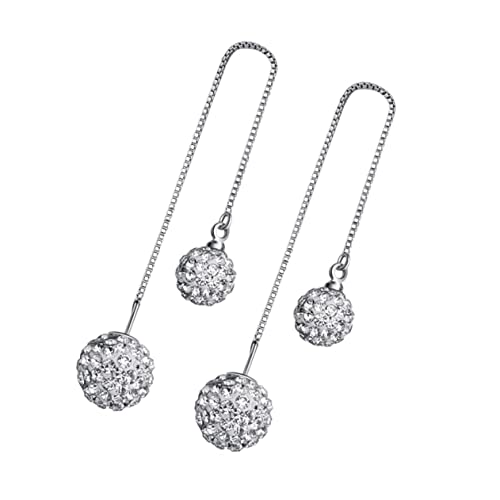 Ohrringe Silber, Ohrringe for Damen, 1 Paar Strass-Stern-Ohrstecker, neuartige Ohrring-Tropfen, glitzernde Ohrhänger, Kettenohrringe for Damen und Mädchen, Ohrhänger von VekkEr