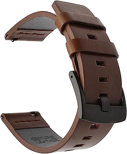 VekkEr Nylon-Uhrenarmband, Sportuhrenarmbänder, Uhrenarmband, 18 mm–24 mm, Lederarmband, Uhrenzubehör, Schwarzbraun, 22 mm von VekkEr