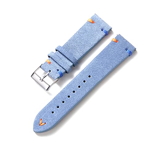 VekkEr Nylon-Uhrenarmband, Sportuhrenarmbänder, Uhrenarmband, Farbblock-Uhrenarmband, 20 mm, 22 mm, Universal-Uhrenarmband, Uhrenzubehör, Schnellverschluss-Federsteg (Color : Light Blue, Size : 22mm) von VekkEr