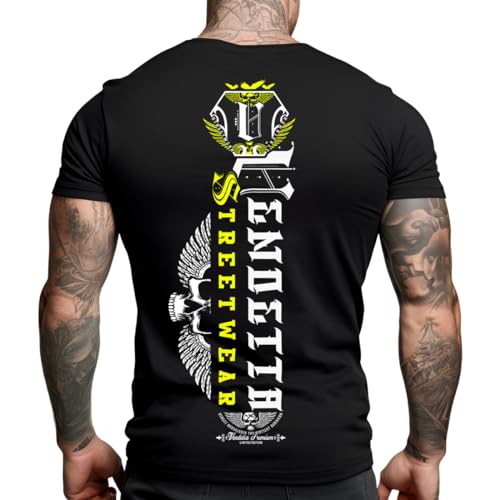 Vendetta Inc. Herren T-Shirt Flying schwarz VD-1331 - Hochwertiges Rundhals Kurzarmshirt (DE/NL/SE/PL, Alphanumerisch, 3XL, Regular, Regular, Schwarz) von Vendetta Inc.