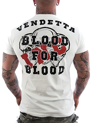 Vendetta Inc. Shirt Blood weiß Tattoo,Skull Freizeit,Sport Herren,Männer Tshirt (XL) von Vendetta Inc.