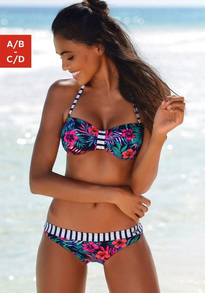 Venice Beach Bandeau-Bikini-Top Summer, mit kontrastfarbener Schlaufe von Venice Beach