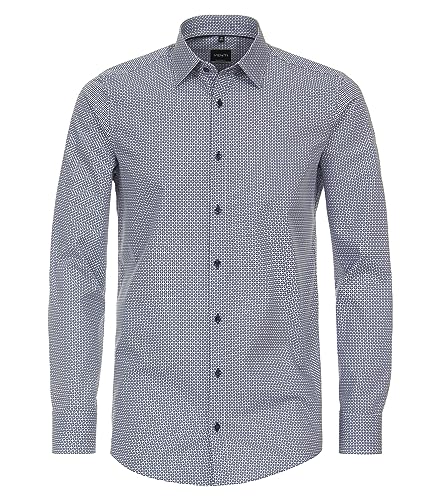 Venti Businesshemd Print Modern Fit Mittelblau 40 von Venti