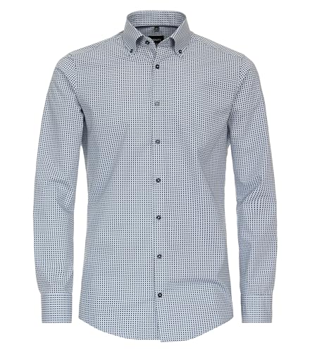 Venti Businesshemd Print Modern Fit Mittelblau 42 von Venti