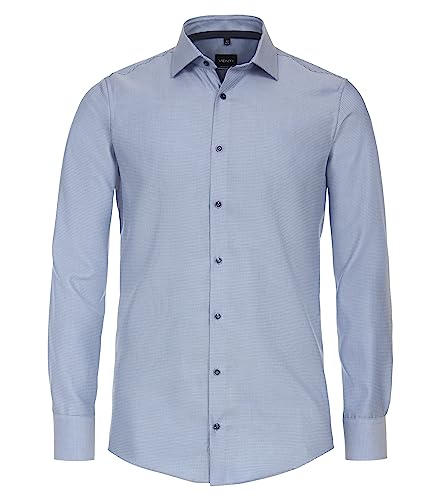 Venti Businesshemd Uni Modern Fit graues Mittelblau 38 von Venti