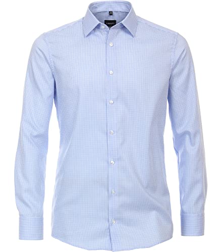 Venti Businesshemd kariert Modern Fit Hellblau 45 von Venti