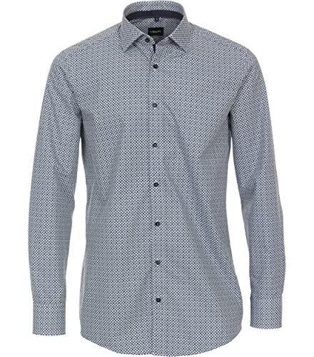 Venti Businesshemd Print Modern Fit Mittelblau 40 von Venti