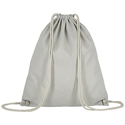 Veproli Baumwoll Turnbeutel Sportbeutel Zuziehbeutel Gymsack Sack Jute Schule Rucksack (Grau) von Veproli