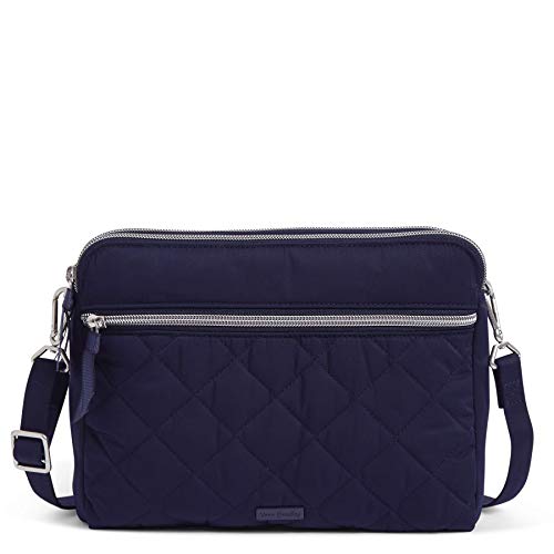 Vera Bradley Damen Performance Twill-Umhängetasche mit DREI Fächern Crossbody Geldbörse, Klassisches Marineblau von Vera Bradley