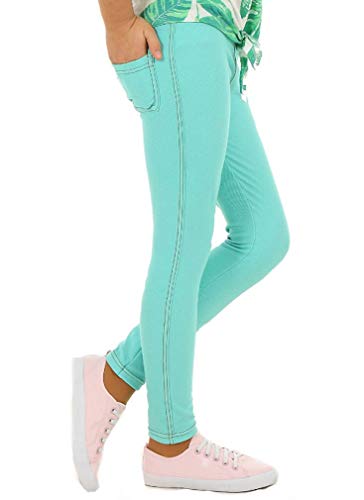 Mädchen-Leggings für Kinder, Jeans-Optik, 6–13 Jahre Gr. 140, mint von Verbelato