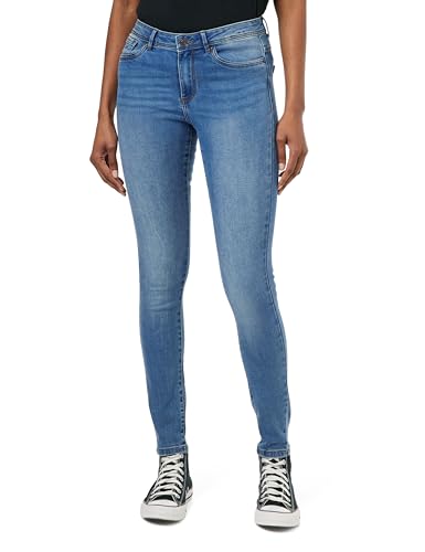 VERO MODA Damen VMTANYA MR S Piping Jeans VI349 GA 10222531, Medium Blue Denim, M/32 von VERO MODA