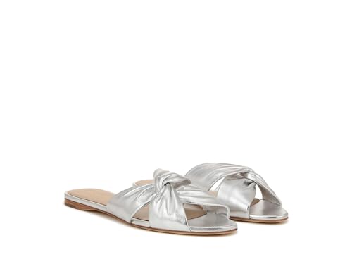 Veronica Beard Damen Seraphina Flat Slides Schiebe-Sandalen, Silberfarbenes Leder, 41.5 EU von Veronica Beard