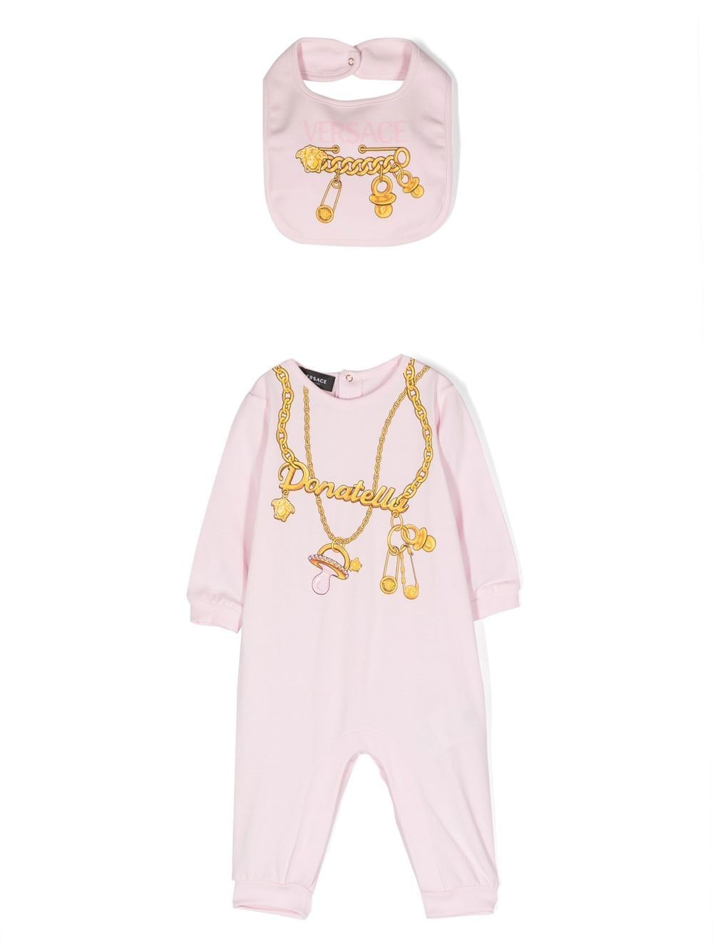 Versace Kids Strampler-Set mit Ketten-Print - Rosa von Versace Kids