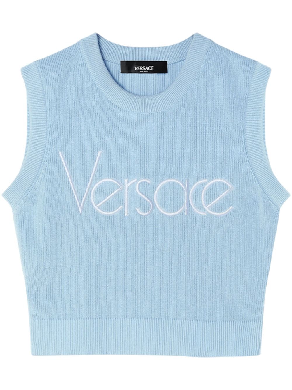 Versace 1978 Re-Edition Pullunder mit Logo - Blau von Versace