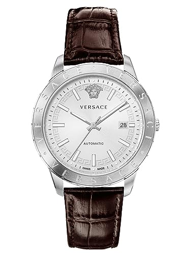 Versace Herren Armbanduhr Univers 43 mm Datumsfenster Armband Leder VE2D00121 von Versace