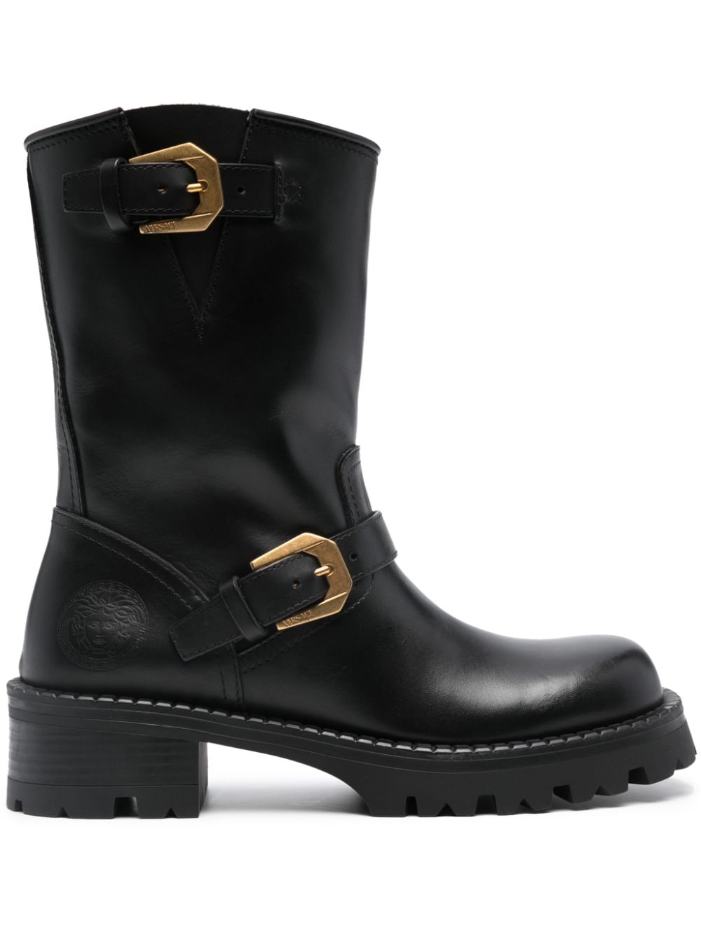 Versace Stiefel mit Schlangen-Effekt - Schwarz von Versace