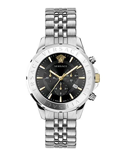 Versace Herren Armbanduhr Chrono SIGNAT.44 D/BLK B/SS SS V309 VEV6004 19 von Versace