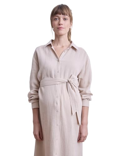 Vertbaudet Hemdblusenkleid aus Musselin, Schwangerschaft & Stillzeit beige 38 von Vertbaudet