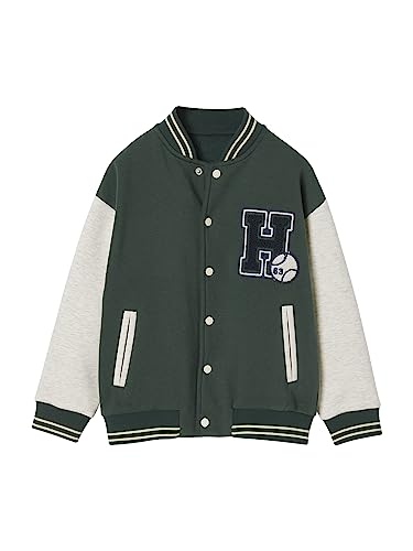 Vertbaudet Jungen College-Sweatjacke mit Aufnäher tannengrün 98/104 von Vertbaudet