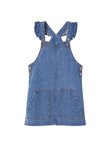 VERTBAUDET Mädchen Kleid Latzhose Jeanskleid mit Rüschen, blau, 10 Jahre von Vertbaudet