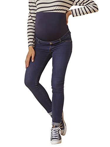 Vertbaudet Umstands-Jeans mit Stretch-Einsatz, Skinny-Fit Dark Blue 44 von Vertbaudet