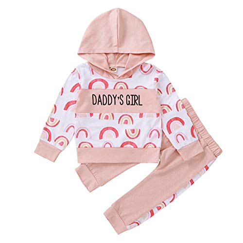 Kleinkind Baby Mädchen Winter Herbst Kleidung Regenbogen Hoodie Sweatshirt Langarm T-Shirt Tops Hosen 2Pcs Trainingsanzug Outfits von Verve Jelly