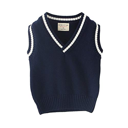 Verve Jelly Baby Boys Strickpullover Herbst Winter Kleidung Kleinkind Kleine Mädchen Strickpullover Strickjacke, Dunkelblau, 90, 1-2 Jahre von Verve Jelly