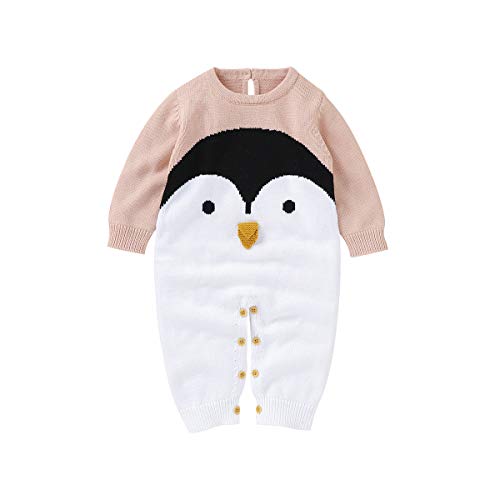 Verve Jelly Baby Neugeborenen Jungen Mädchen Baumwolle Strickpullover Strampler Langarm Bodysuit Overall Einteilig Herbst Winter Outfits Kleidung Rosa 80 6-12 Monate von Verve Jelly