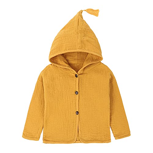 Verve Jelly Kleinkind Baby Mädchen Oberbekleidung Jacken Niedlicher Hoodie Knopf Mantel Outfit Baby Mädchen Hoodies 100 Gelb 2-3 Jahre von Verve Jelly