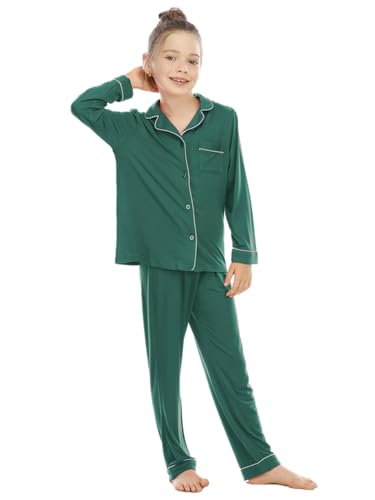 Veseacky Unisex Mädchen Jungen Pyjamas Langarm Schlafanzug Button-Down 2 Stück Pjs Set für 5-14 Jahre Veseacky Unisex Mädchen Jungen Pyjamas Langarm Schlafanzug Button-Down 2 Stück Pjs Set für 5-14 Jahre von Veseacky