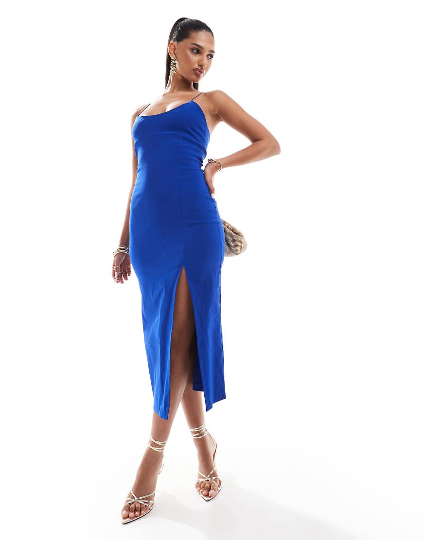 Vesper - Midaxi-Kleid in Kobaltblau mit hinten überkreuzten Trägern Vesper - Midaxi-Kleid in Kobaltblau mit hinten überkreuzten Trägern von Vesper