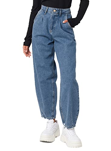 Vetinee Mom Jeans Damen Mom Jeans Damen High Waist Jeans High Waist Damen Yk2 Jeans Boyfriend Jeans Damen Locker Damen Baggy Jeans Bay Blue Größe XX-Large Passt EU Größe 50 bis EU Größe 52 von Vetinee