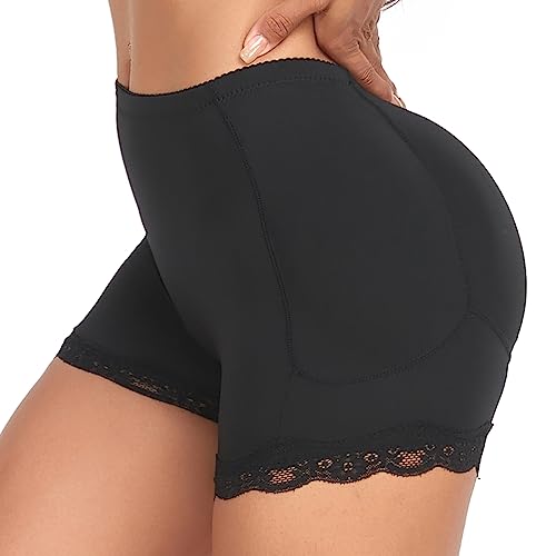 Vevarble Damen Butt Lifter Höschen Po Push Up Unterhose Enhancer Panties Shapewear Padded Miederpants Boyshorts BK/L von Vevarble