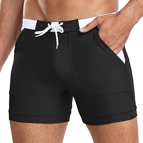 Vevarble Herren Badehose Schnell trocknende Bademode Shorts Beach Boardshorts Kordelzug Sport Boxershorts Stretchy Badeanzüge mit Taschen(M-HEI) von Vevarble