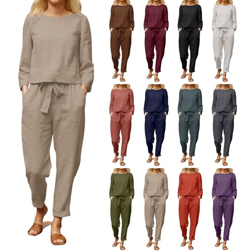 VgguDoe Zweiteiler Damen Sommer Elegant,Sommer Outfits Damen Curvy,Frauen Kleidung,Mode für Mollige Frauen,Business Outfit Women,Freizeitanzug,Musselin Bluse Khaki XL VgguDoe Zweiteiler Damen Sommer Elegant,Sommer Outfits Damen Curvy,Frauen Kleidung,Mode für Mollige Frauen,Business Outfit Women,Freizeitanzug,Musselin Bluse Khaki XL von VgguDoe