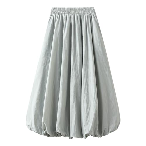 Langer Ballon-Rock für Damen, elegant, hohe Taille, einfarbig, A-Linie, lässig, Sommer Elegant Laternenrock Solide Elastische Taille A-Linie Ballonrock Lässige Streetwear Langer Ballon-Rock für Damen, elegant, hohe Taille, einfarbig, A-Linie, lässig, Sommer Elegant Laternenrock Solide Elastische Taille A-Linie Ballonrock Lässige Streetwear von Vhersily