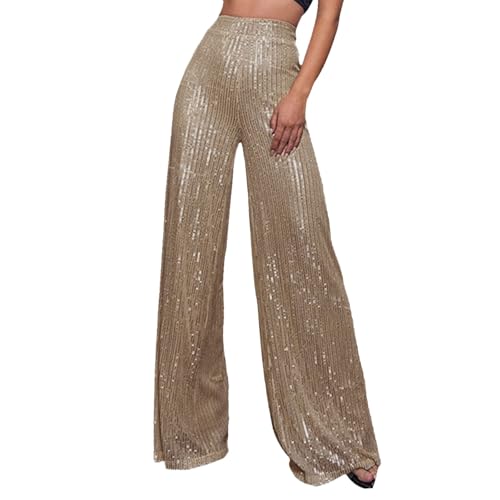 Vhersily 2025 Angebote - Lange Damen Pailletten Glitzer High Waist Pants Elegant Curvy Hose Breites Bein im Casual Jogging Hochzeit Karneval Cocktail Hose breit elastisch, Roségold, 5X-Large Vhersily 2025 Angebote - Lange Damen Pailletten Glitzer High Waist Pants Elegant Curvy Hose Breites Bein im Casual Jogging Hochzeit Karneval Cocktail Hose breit elastisch, Roségold, 5X-Large von Vhersily