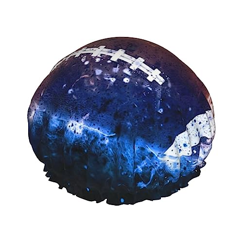 Duschhaube, Galaxy Space, American Football, bedruckt, Badekappe, wasserdicht, wiederverwendbar, Duschhut für Damen und Herren, Haar-Badekappen von VhoMes