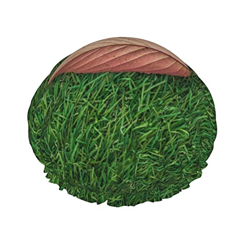Duschhaube, Motiv: Autmn Leaf In Grass, bedruckt, Badekappe, wasserdicht, wiederverwendbar, Duschhut für Damen und Herren, Haar-Badekappen von VhoMes