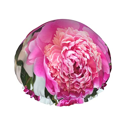 Duschhaube, rosa, botanisches Blumenmuster, Badekappe, wasserdicht, wiederverwendbar, Duschhut für Damen und Herren, Haar-Badekappen von VhoMes