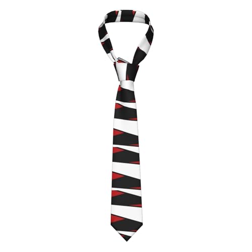 VhoMes Herren-Krawatte, schwarz, weiß, rot, Streifen-Design, bedruckt, Neuheit, formelle Hochzeit, Party, Krawatten für Jungen von VhoMes