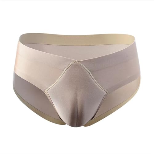 VhoMes Realistische Weibliche Unterwäsche für Männer Versteckte Gaffer Schlüpfer Formgebung Transgender Sexy Low Rise Camel Toe Slip (Color : Skin, Size : M) von VhoMes