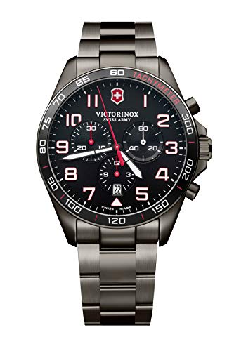 Victorinox Buisness-Uhr FieldForce Sport Chrono, Herren-Armbanduhr, analog, Quarz, Wasserdicht, Gehäuse-Ø 42 mm, Armband 21 mm, 154 g, Schwarz von Victorinox