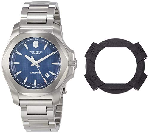 Victorinox Herren-Uhr I.N.O.X. Mechanical, Herren-Armbanduhr, mechanisch, Wasserdicht bis 200 m, Gehäuse-Ø 43 mm, Armband 21 mm, 201 g, Blau/Silber von Victorinox